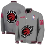 customized toronto raptors claw accent grey varsity jacket best selling