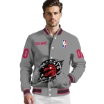 customized toronto raptors claw accent grey varsity jacket best selling