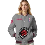 customized toronto raptors claw accent grey varsity jacket best selling