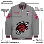 customized toronto raptors claw accent grey varsity jacket best selling