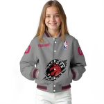 customized toronto raptors claw accent grey varsity jacket best selling