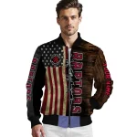 customized toronto raptors flag wood brown bomber jacket best selling
