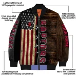 customized toronto raptors flag wood brown bomber jacket best selling
