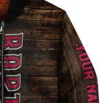customized toronto raptors flag wood brown bomber jacket best selling