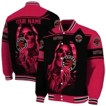 customized toronto raptors reaper hands red black varsity jacket best selling