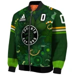 customized toronto raptors shamrock vortex green bomber jacket best selling