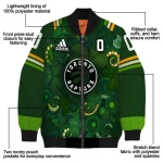 customized toronto raptors shamrock vortex green bomber jacket best selling