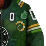 customized toronto raptors shamrock vortex green bomber jacket best selling