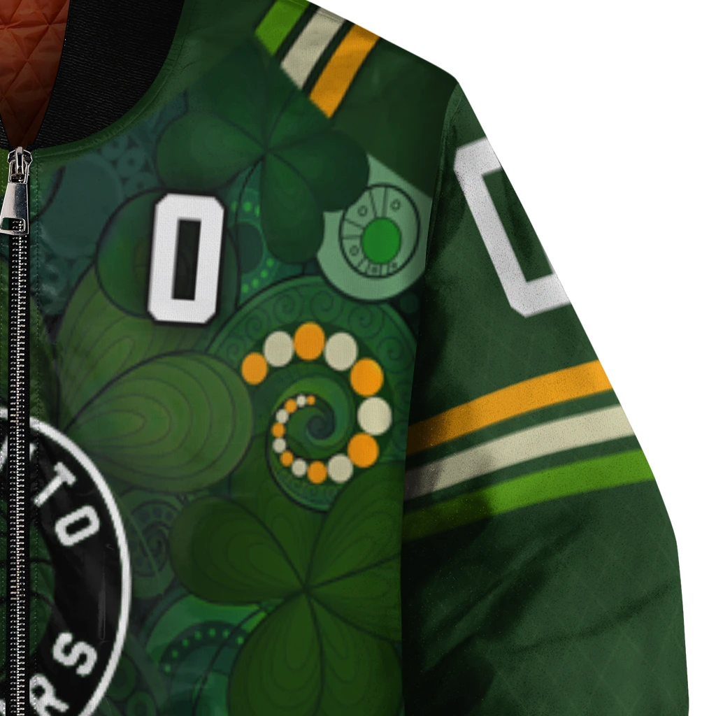 customized toronto raptors shamrock vortex green bomber jacket premium grade customized toronto raptors shamrock vortex green bomber jacket premium grade