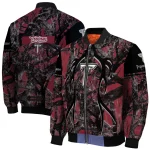 customized troy trojans antlers motif red black bomber jacket best selling