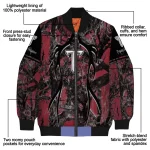 customized troy trojans antlers motif red black bomber jacket best selling