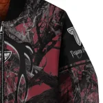 customized troy trojans antlers motif red black bomber jacket best selling