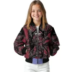 customized troy trojans antlers motif red black bomber jacket best selling