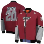 customized troy trojans chevron style red bomber jacket best selling