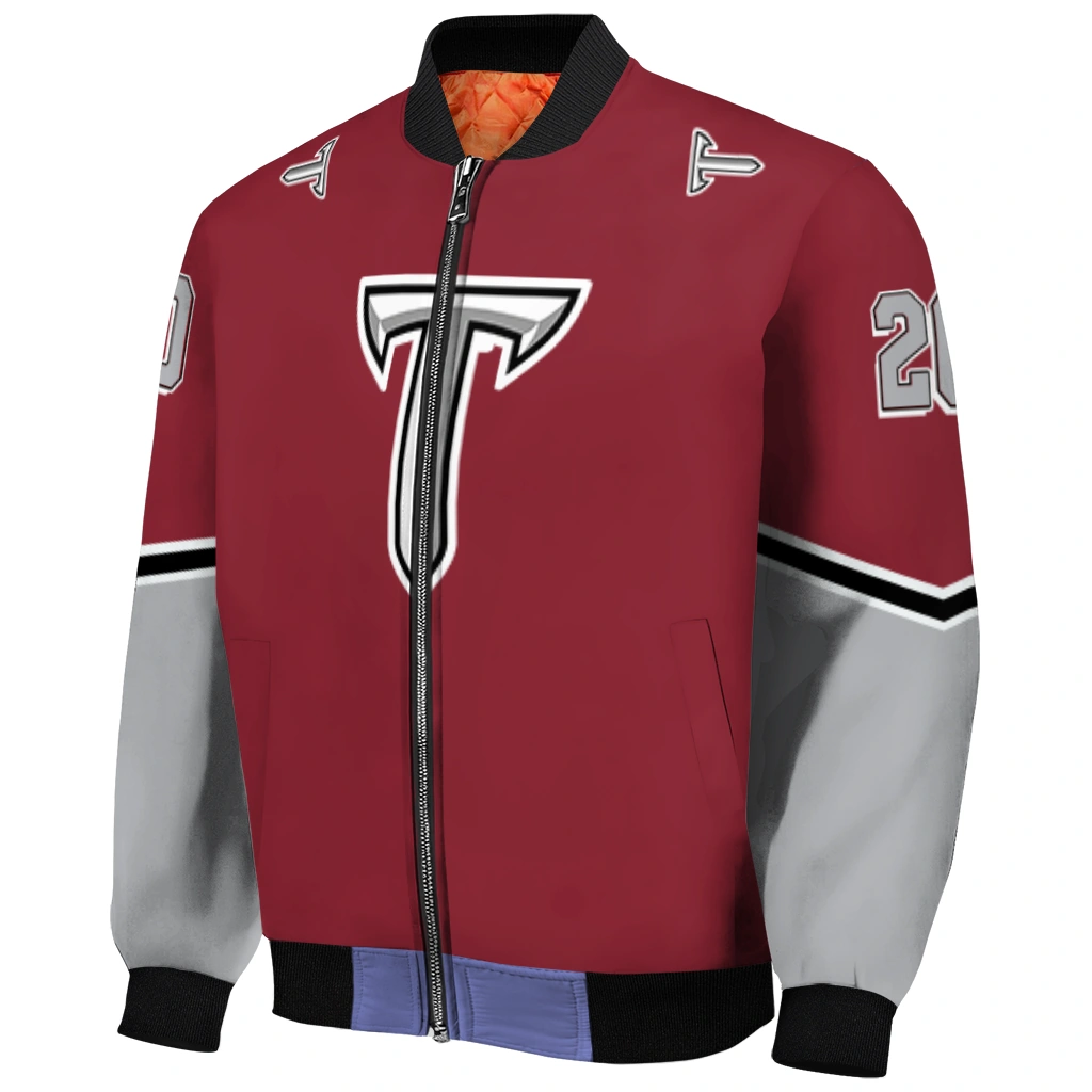 customized troy trojans chevron style red bomber jacket fashion forward customized troy trojans chevron style red bomber jacket fashion forward