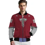 customized troy trojans chevron style red bomber jacket best selling