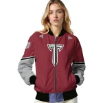 customized troy trojans chevron style red bomber jacket best selling