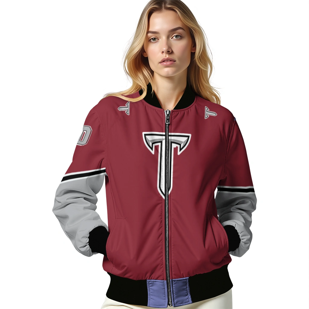 customized troy trojans chevron style red bomber jacket latest model customized troy trojans chevron style red bomber jacket latest model
