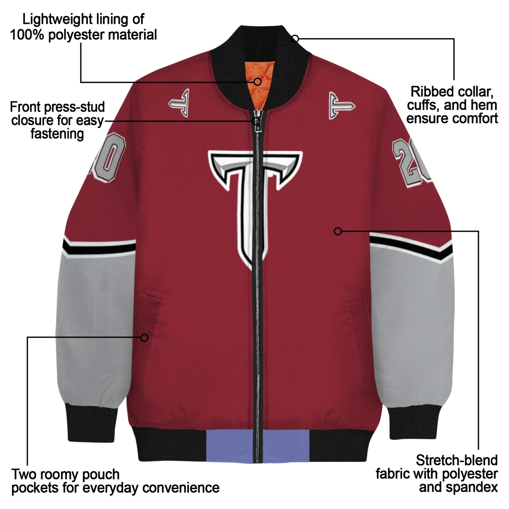 customized troy trojans chevron style red bomber jacket new arrival customized troy trojans chevron style red bomber jacket new arrival