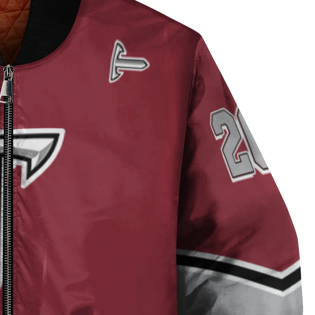 customized troy trojans chevron style red bomber jacket premium grade customized troy trojans chevron style red bomber jacket premium grade