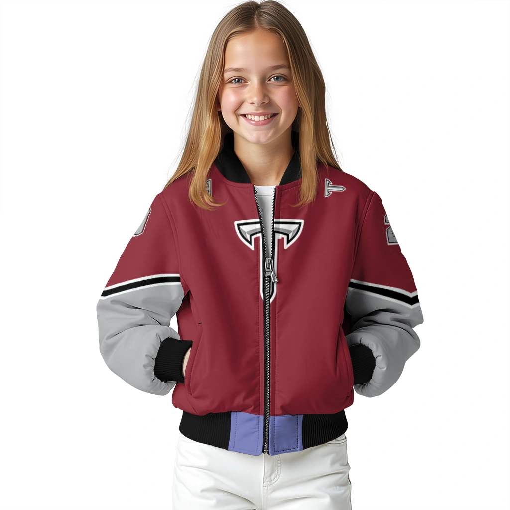 customized troy trojans chevron style red bomber jacket top rated customized troy trojans chevron style red bomber jacket top rated