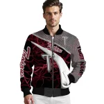 customized troy trojans electric flash red bomber jacket best selling