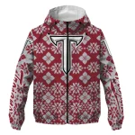 customized troy trojans geometric blossom red windbreaker jacket best selling