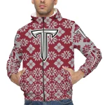 customized troy trojans geometric blossom red windbreaker jacket best selling