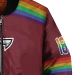 customized troy trojans rainbow jersey number red bomber jacket best selling