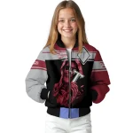 customized troy trojans reaper hands red black bomber jacket best selling