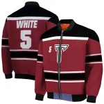 customized troy trojans stripe statement red black bomber jacket best selling