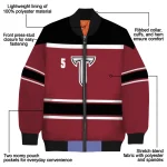 customized troy trojans stripe statement red black bomber jacket best selling