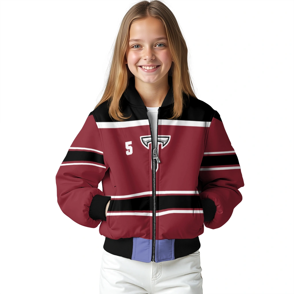 customized troy trojans stripe statement red black bomber jacket top rated customized troy trojans stripe statement red black bomber jacket top rated