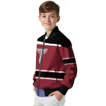 customized troy trojans stripe statement red black bomber jacket best selling