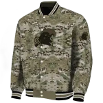 customized tulane green wave camouflage abstract camouflage varsity jacket best selling