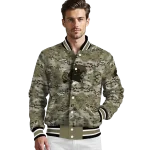 customized tulane green wave camouflage abstract camouflage varsity jacket best selling