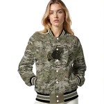 customized tulane green wave camouflage abstract camouflage varsity jacket best selling