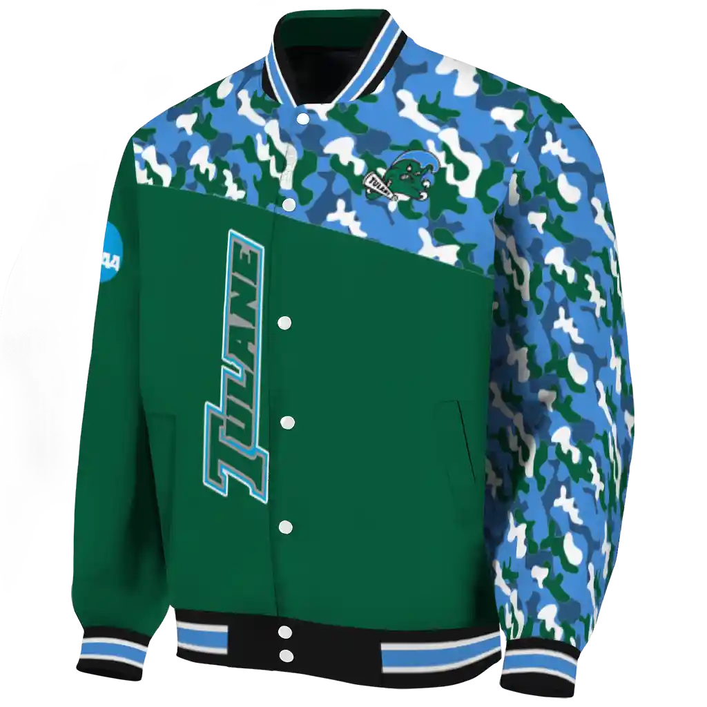 customized tulane green wave camouflage splash green varsity jacket best selling customized tulane green wave camouflage splash green varsity jacket best selling