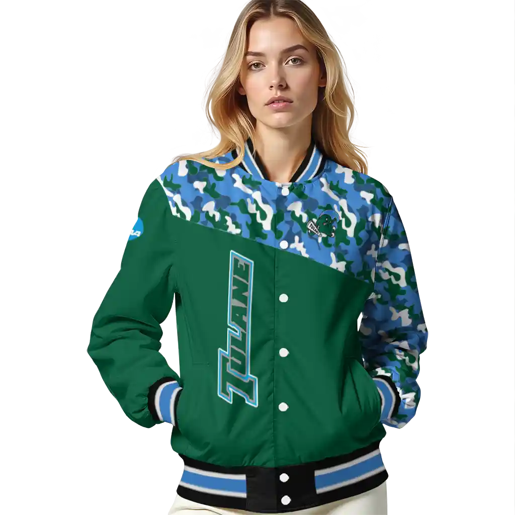 customized tulane green wave camouflage splash green varsity jacket latest model customized tulane green wave camouflage splash green varsity jacket latest model