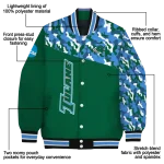 customized tulane green wave camouflage splash green varsity jacket best selling