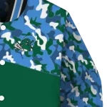 customized tulane green wave camouflage splash green varsity jacket best selling