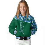 customized tulane green wave camouflage splash green varsity jacket best selling