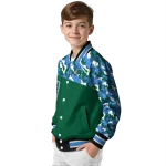customized tulane green wave camouflage splash green varsity jacket best selling