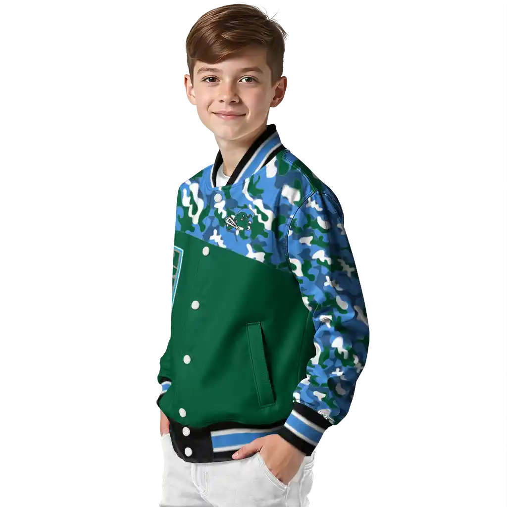 customized tulane green wave camouflage splash green varsity jacket trendy customized tulane green wave camouflage splash green varsity jacket trendy