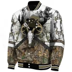 customized tulane green wave deer skull camouflage white varsity jacket best selling