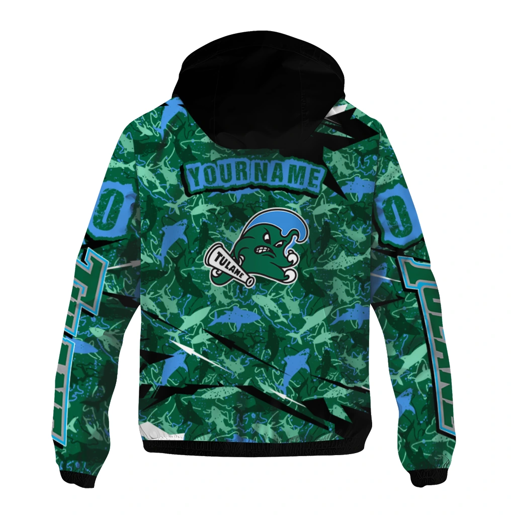 customized tulane green wave shark art green windbreaker jacket fashion forward customized tulane green wave shark art green windbreaker jacket fashion forward