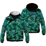 customized tulane green wave shark art green windbreaker jacket best selling