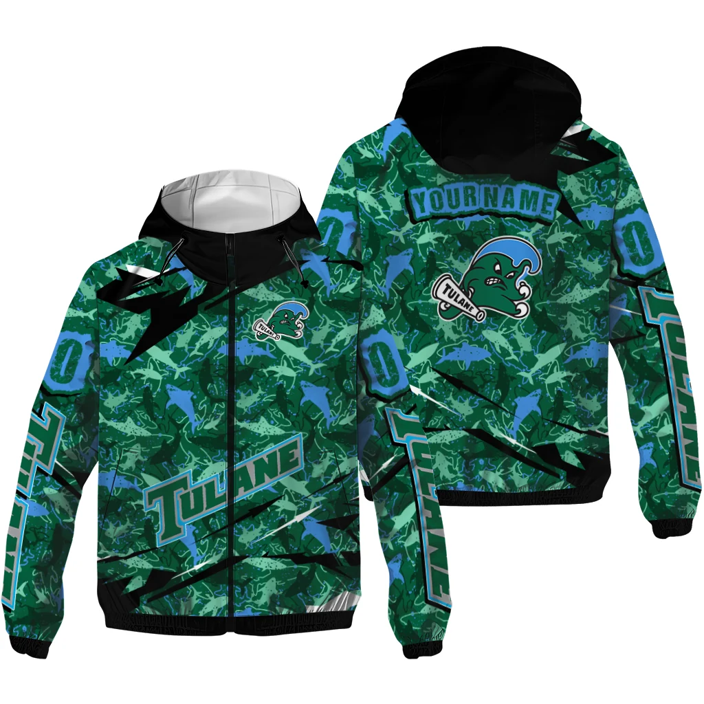 customized tulane green wave shark art green windbreaker jacket high quality customized tulane green wave shark art green windbreaker jacket high quality