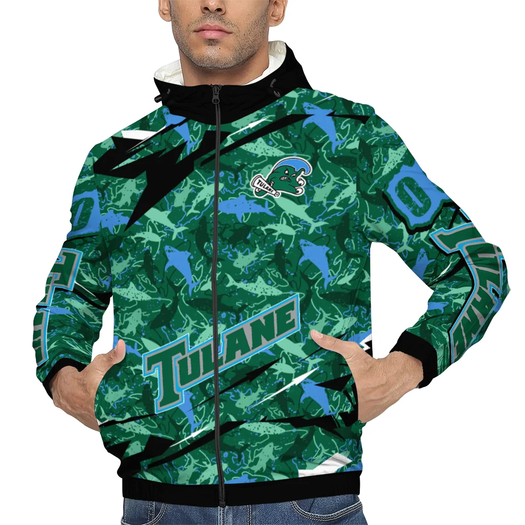 customized tulane green wave shark art green windbreaker jacket top rated customized tulane green wave shark art green windbreaker jacket top rated