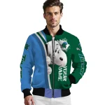 customized tulane green wave snoopy head green bomber jacket best selling